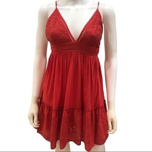 MAJE Bohemian Dress, Size L, EU Size 3, Red Terracotta